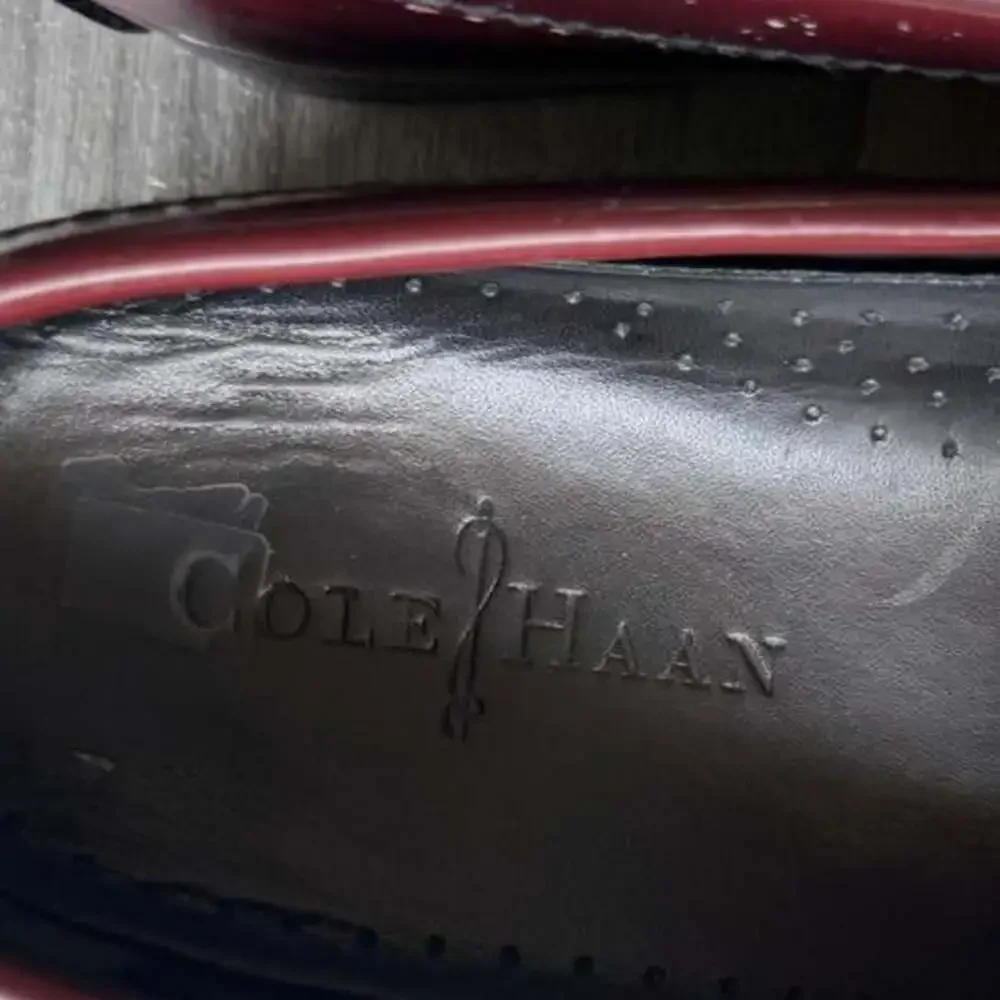 Vintage Cole Haan Burgundy Leather Tassel Loafers Men's 12M